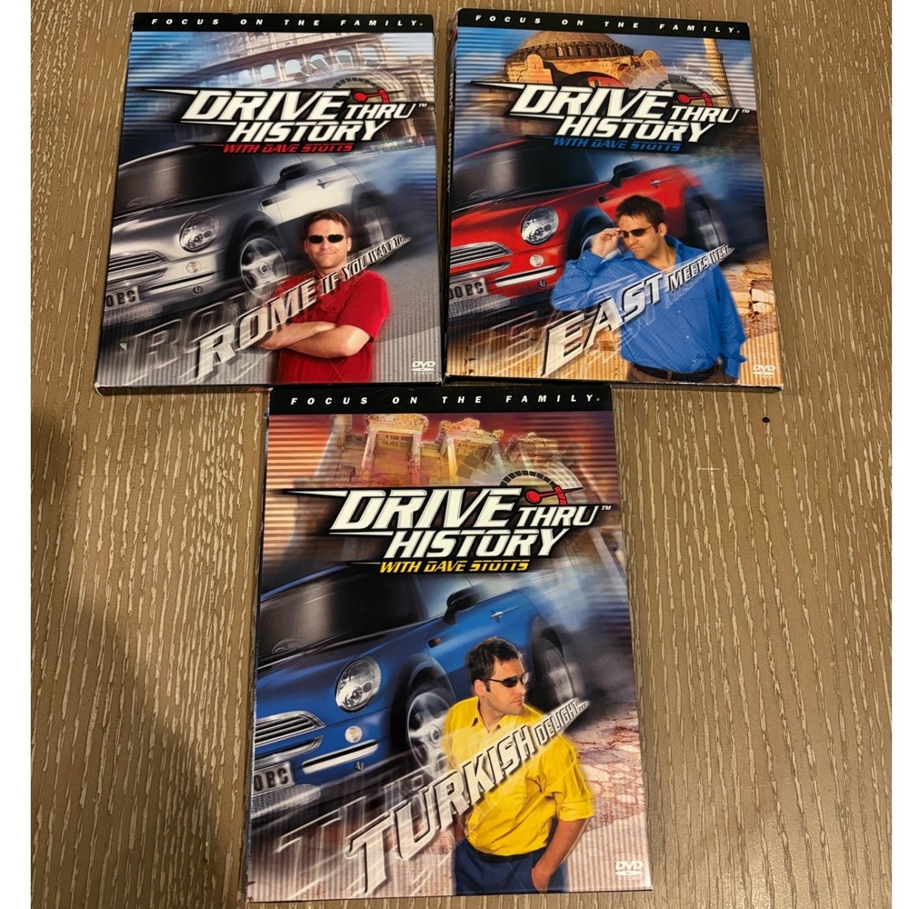 Drive Thru History with Dave Stotts DVD Lot of 3 Focus on the Family Christian